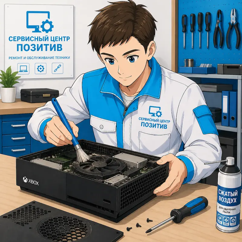 Чистка игровой приставки от пыли и замена термопасты в Краснодаре